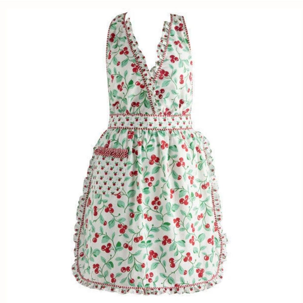 DII Design Imports Cotton Cheri Cherry Vintage Style Apron